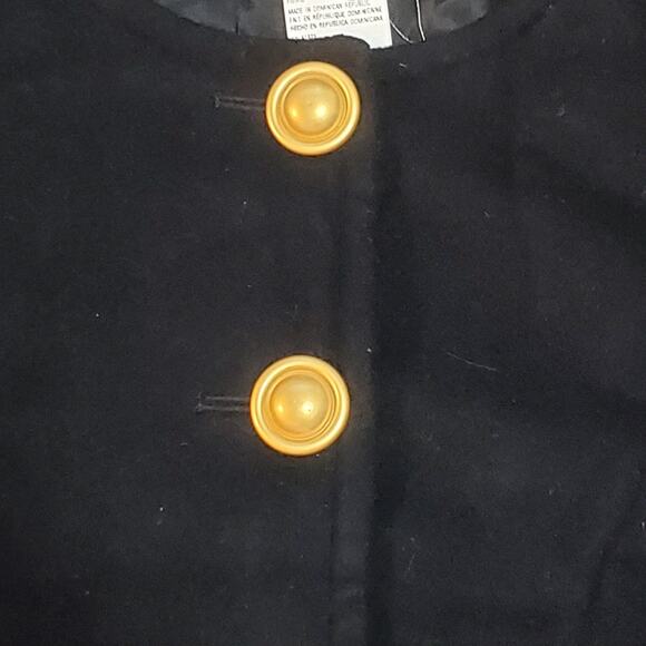 Chaus Gold Button Down Women’s Wool Mix Blazer Jacket Black Size 12 Corpcore - Picture 2 of 13